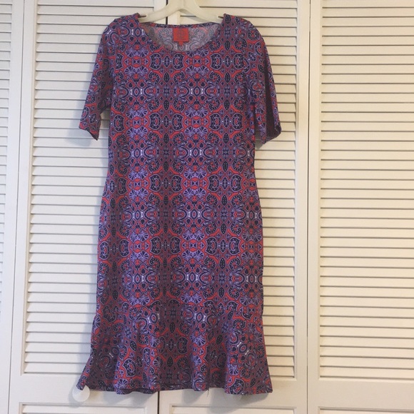 Tracy Negoshian print dress with fluted hem - Picture 1 of 1